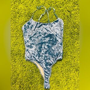 House of CB Mistress Rocks Velvet Leotard Bodysuit